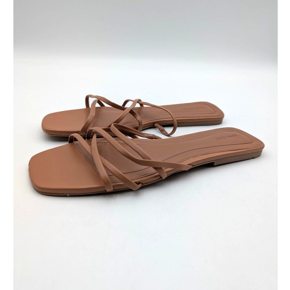 Open Edit Korva Slip-On Slide Sandal Open Toe Women's Brown Size US10M EU40.5